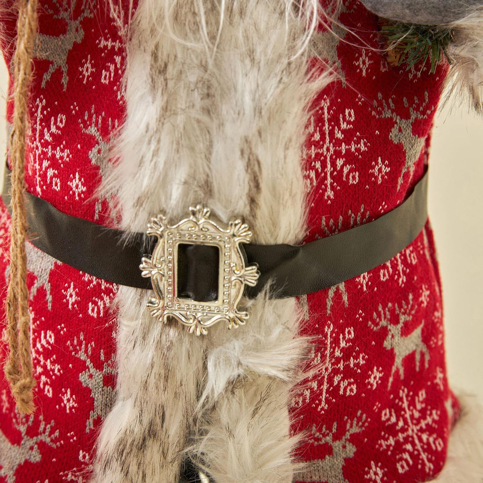 Santa Figur Weihnachtsdeko Puppe Stehend mit Traditionellem Mantel Und Stiefeln Aus Hochwertigem Material für Kamin Esstisch Außenbereich Neujah, 60cm