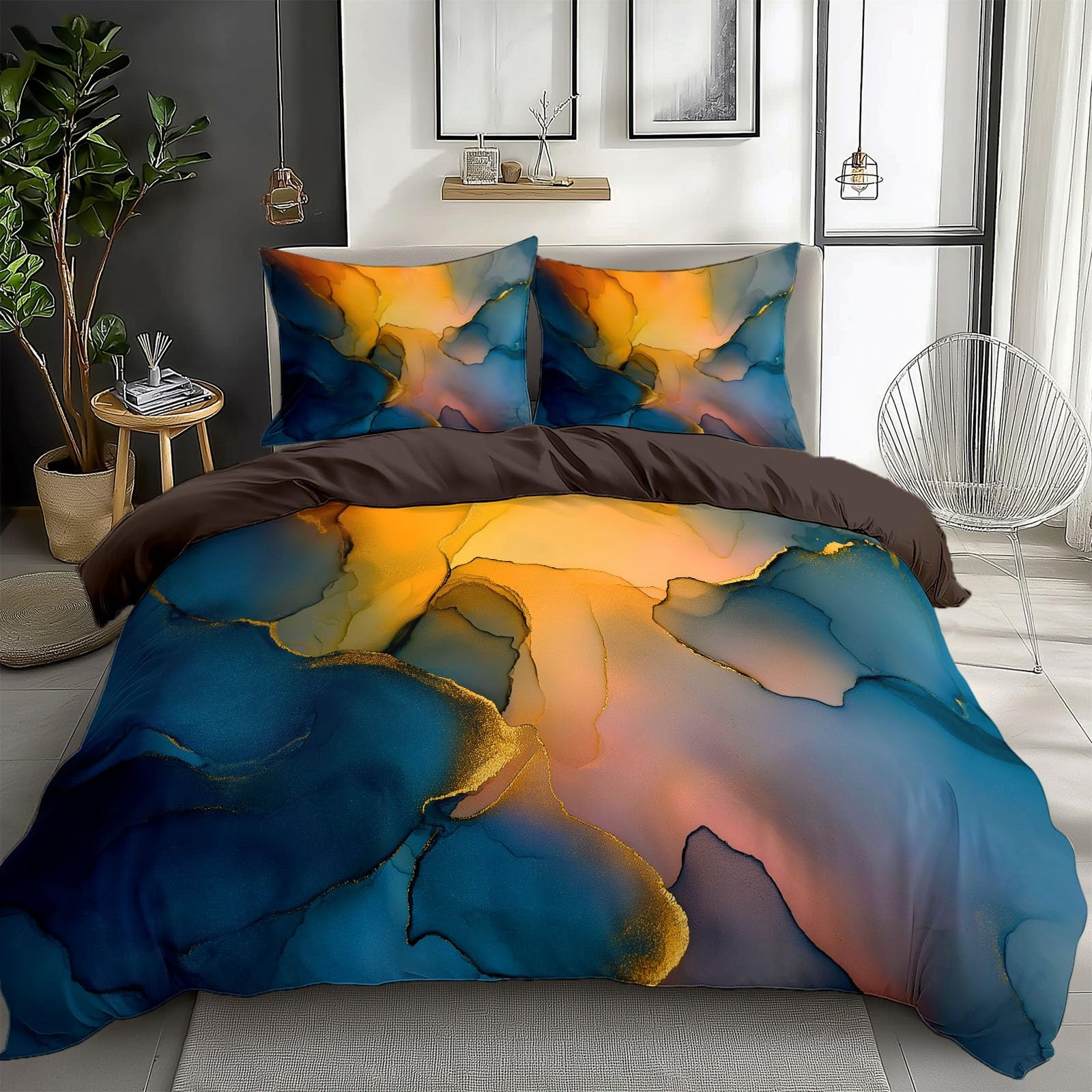 Parure de lit pour enfant abstrait moderne 140x200 cm bloc couleur