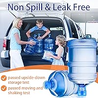Vista 4 de 3 y 5 tapas de jarra de agua de galón, tapa de reemplazo reutilizable de silicona, tapas de botella sin derrames para tapas dispensadoras de agua