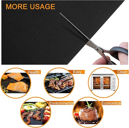 Miniatura 7 de Paquete de 6 forros de horno para la parte inferior del horno, tapetes de horno grandes y resistentes de 15.75 x 23.6 pulgadas, antiadherentes,