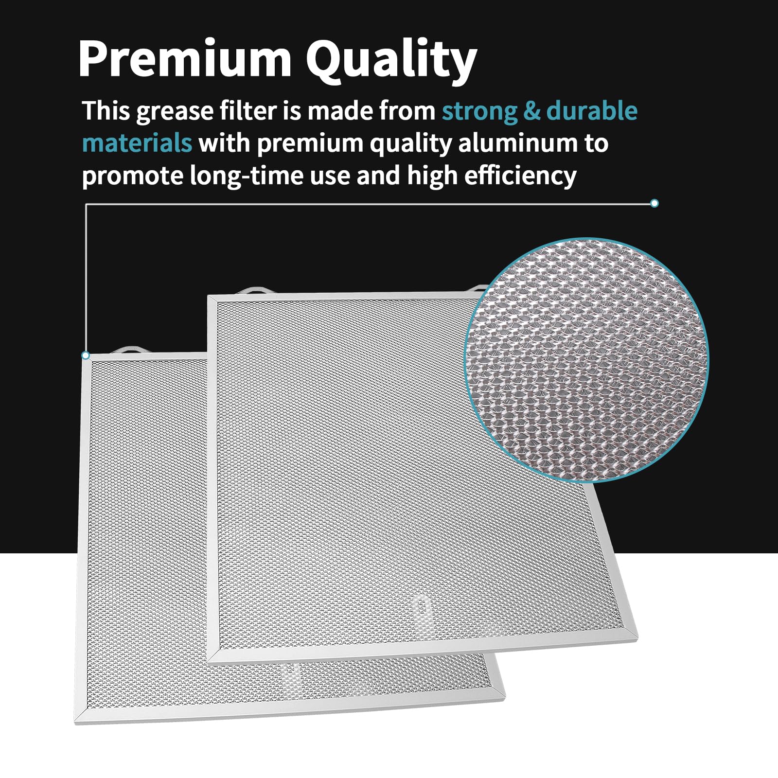 99010430-002 Filtro de ventilación para campana extractora, filtro de grasa de aluminio de 5 capas, repuesto perfectamente compatible para Broan NutoneS99010430-002, paquete de 2
