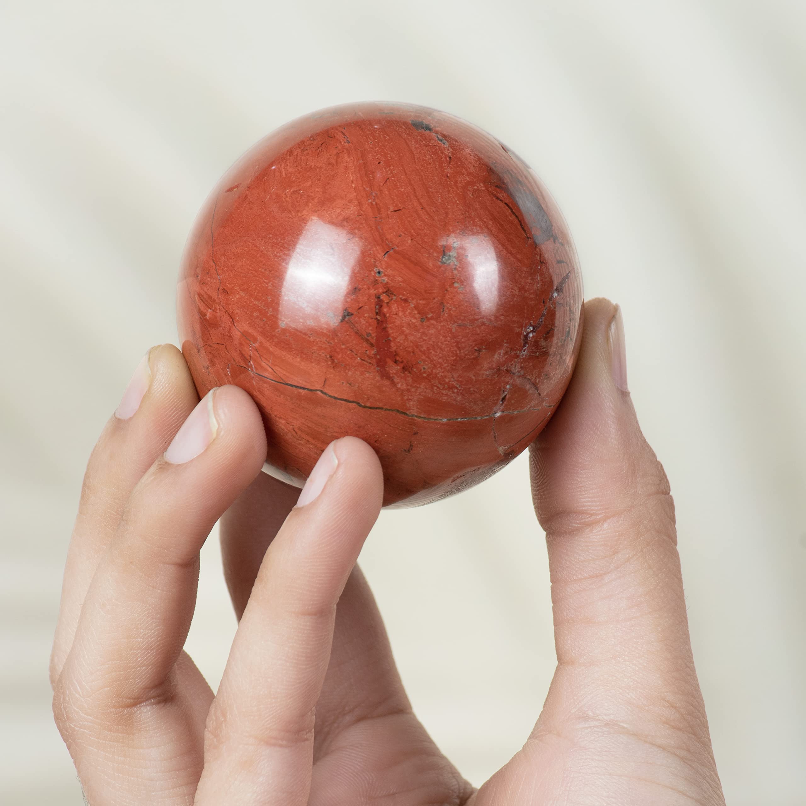 ZAICUS Noreena Jasper Sphere Ball with Metal Stand Gemstone Ball for Witchcraft and Decorative Balls Sculpture Figurine Home Decor Collection Gift Photography Crystal Sphere Decoration