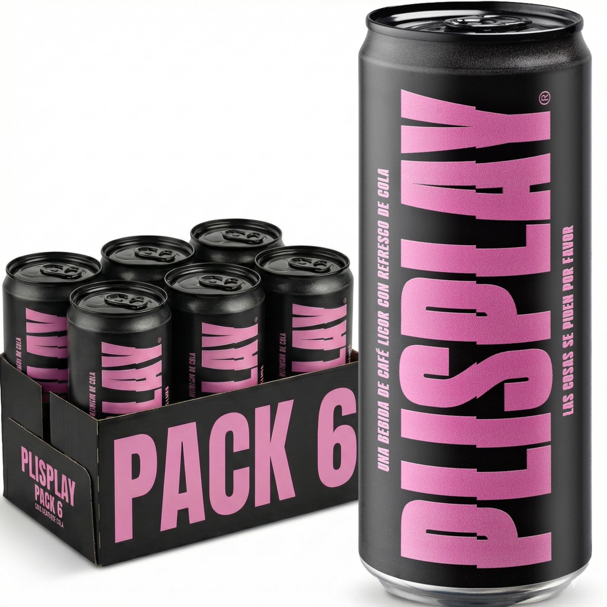 Plisplay Café Licor Ready To Drink Pack 6 Unidades 0,33L 6% Vol – Licor De Café Con Refresco De Cola – Bebida Alcohólica Cafe Frío Lista Para Tomar Con Cafeína Natural – Licores Sinc