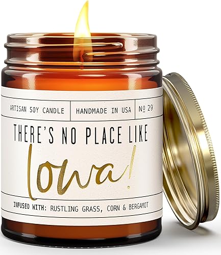 Vista 102 de Regalos de Nueva York, decoración de Nueva York para el hogar – 'There No Place Like New York Candle, con manzana jugosa, canela y calabaza I New