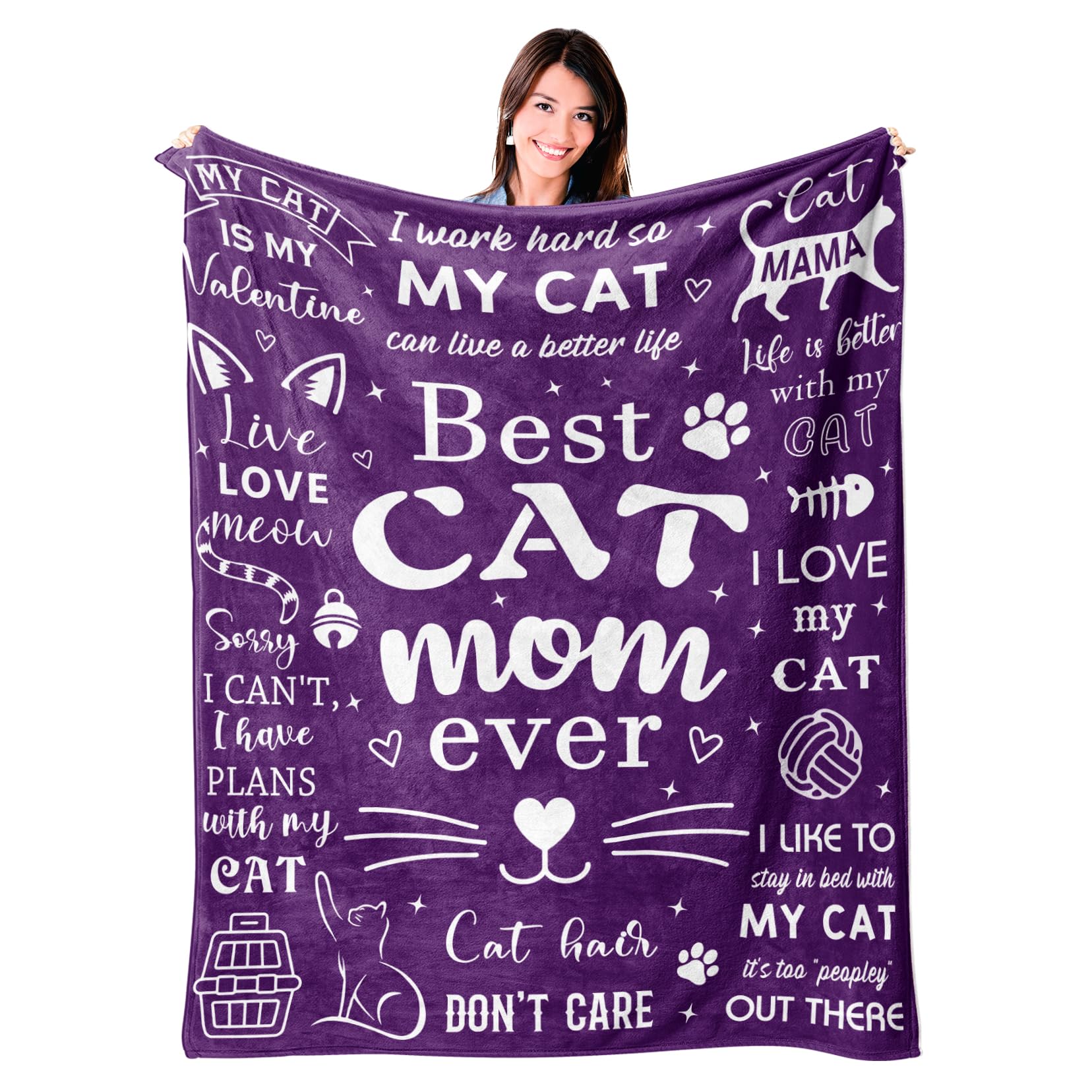 Katzendecke Für Katzenliebhaber – „Just A Girl Who Loves Cats“, 152 X 127 Cm, Weich & Kuschelig