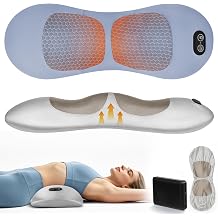 3-in-1 Triple Fusion Back Massager,5000 mAh Rechargeable Lower Back Massager with Heat,Vibration & Stretching,Cordless Back Massager for Pain Relief Deep Tissue,Portable for Home, Office & Travel Use