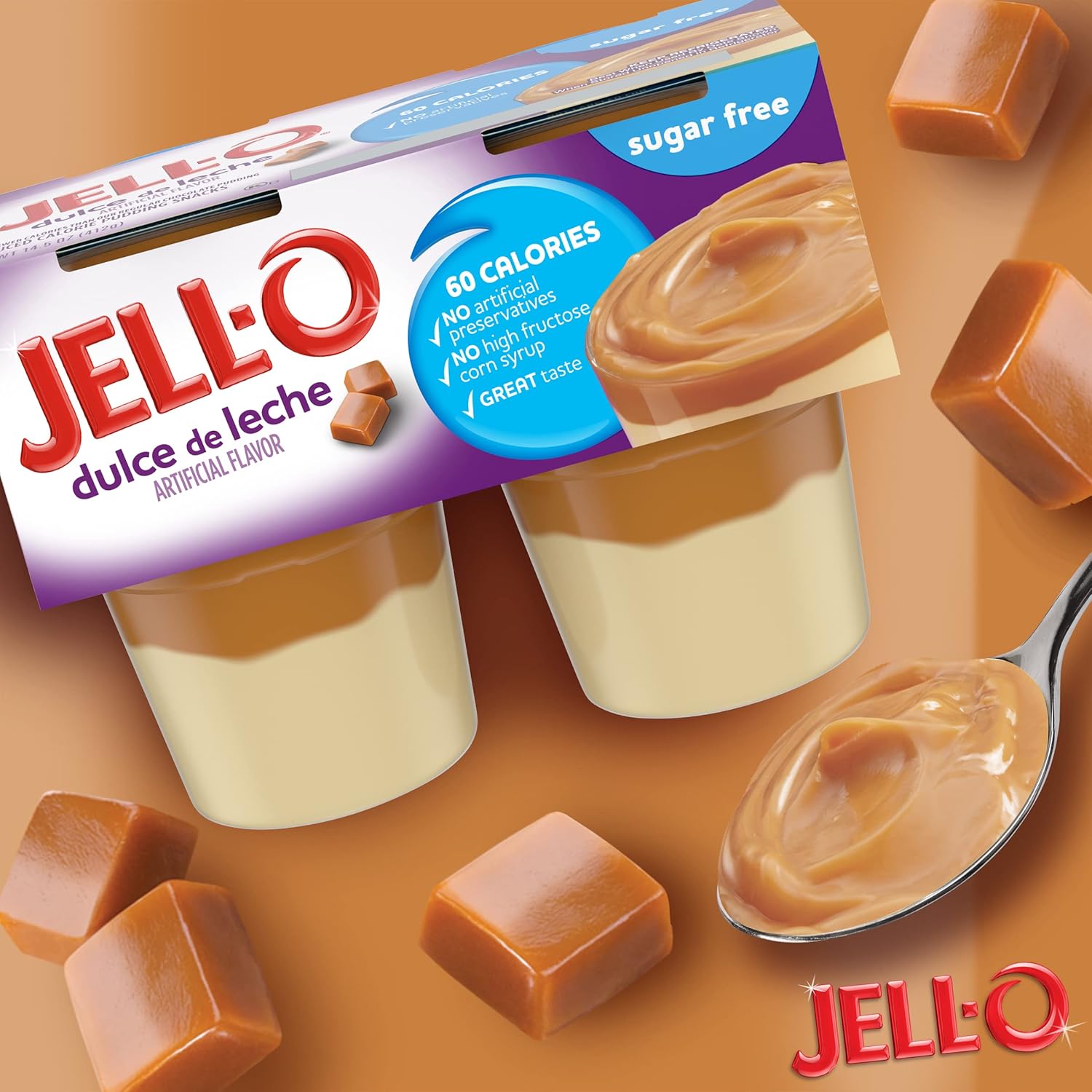 Buy JellO Dulce de Leche Sugar Free ReadytoEat Pudding Cups Snack, 4 ct Cups Online at Lowest