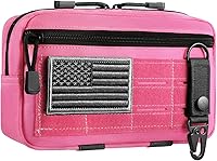 Vista 14 de Funda táctica Molle Admin Pouch Utility de corte láser EDC, bolsa de herramientas, fundas modulares horizontales, incluye parche de la bandera