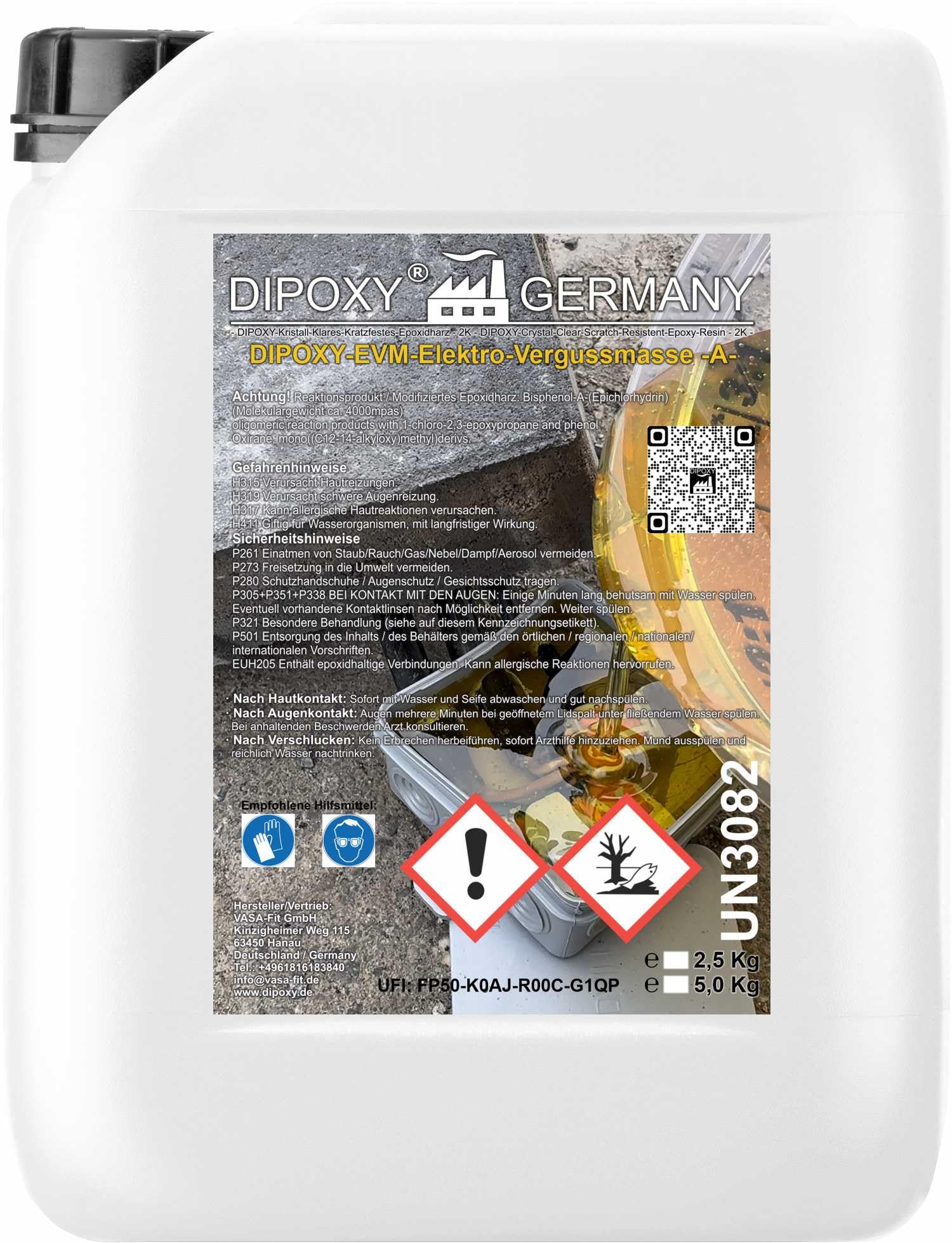Resina epossidica per elettropressofusione IP68 e IP69 fino a 1000 Volt, 1280 g, marrone traslucido (trasparente) – impermeabile per scatole di derivazione, circuiti, manicotti per cavi, ecc.