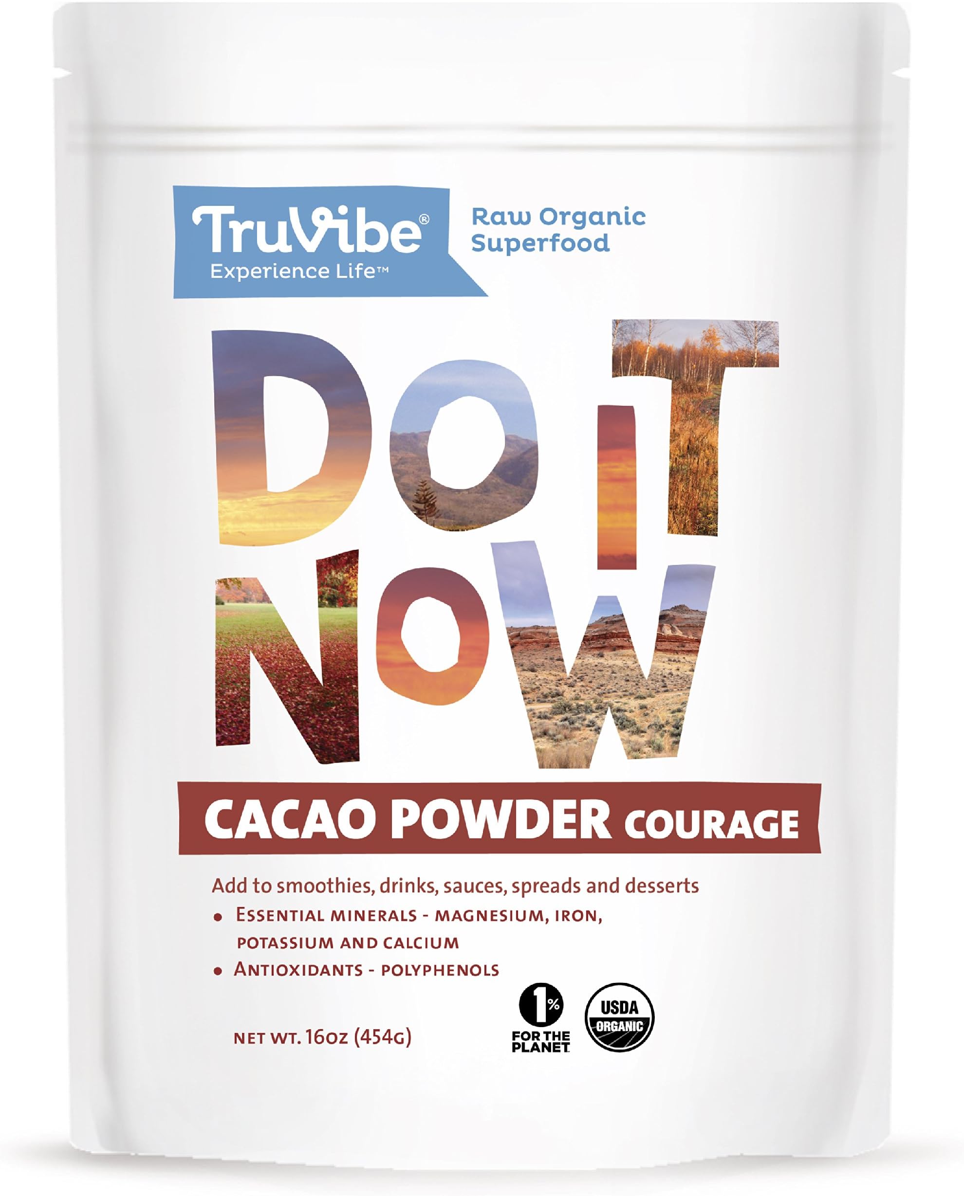 TruVibe 100% Organic Raw Cacao Powder, 1 lb