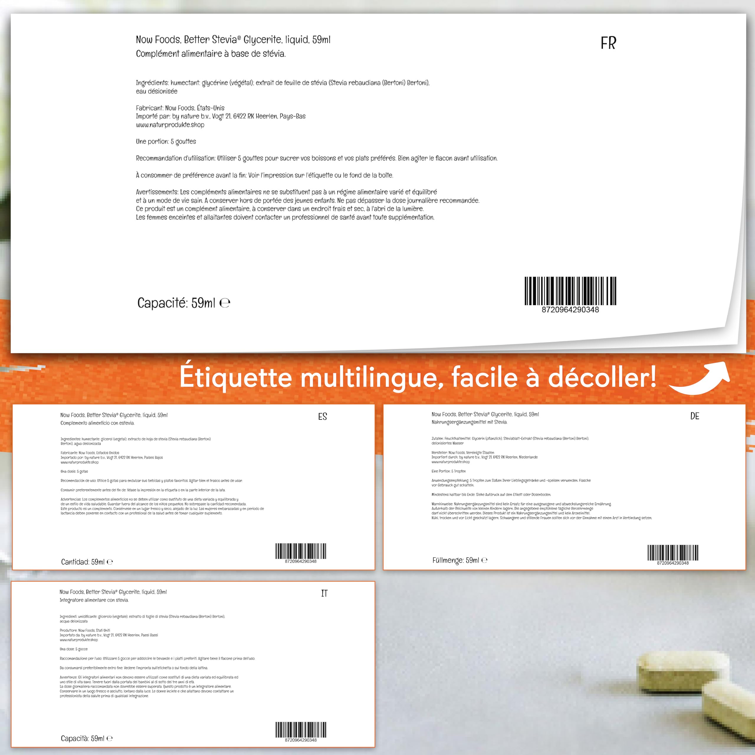 Now Foods, BetterStevia Glycerite, Extrait de Feuille de Stévia Liquide, Substitut de Sucre Végétalien, 60ml, Testé en Laboratoire, Végétarien, Sans Soja, Sans Gluten, Végétarien, Sans OGM