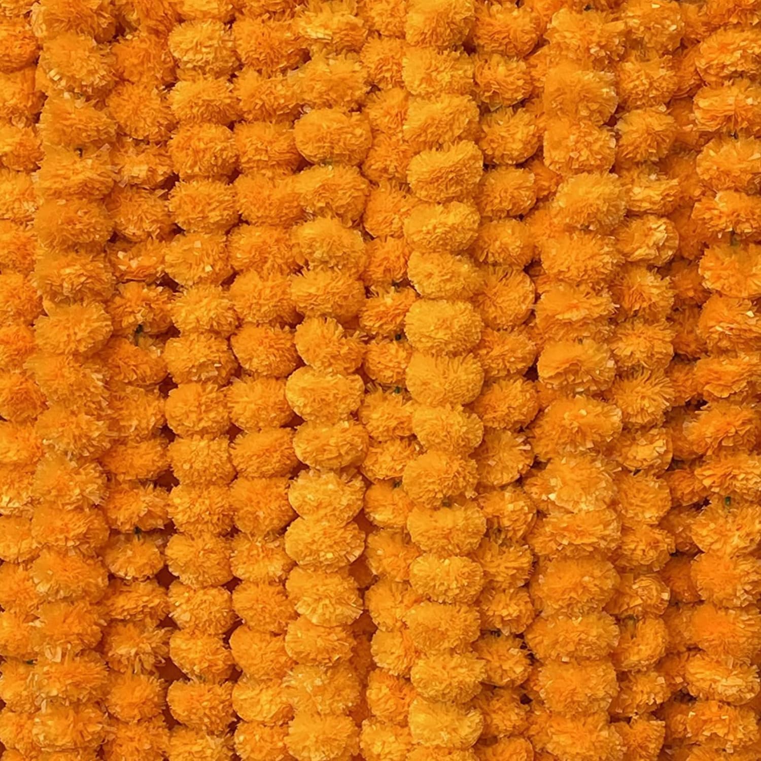 DRYPHON Artificial Marigold Garlands, Diwali Decor for Home & Pooja Room, Ganpati Decoration Combo (Orange, Pack of 20)