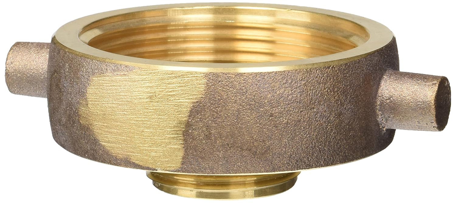 Dixon Valve HA3015F Brass Fire Equipment, Hydrant Adapter with Pin Lug, 3" NST (NH) Female x 1-1/2" NST (NH) Male