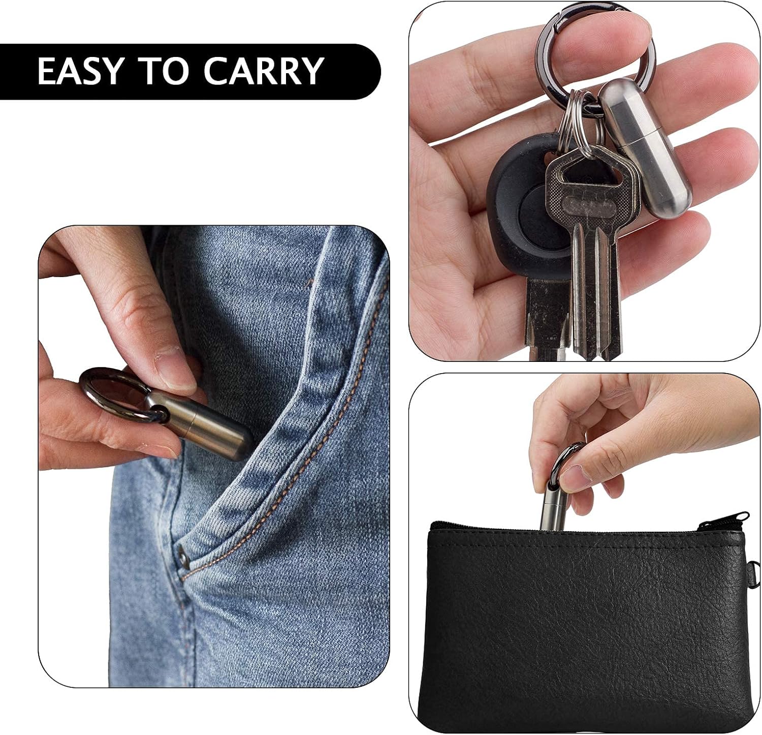 Micro Keychain Pill Holder.TISUR Titanium Pill Case Waterproof Pill Fob