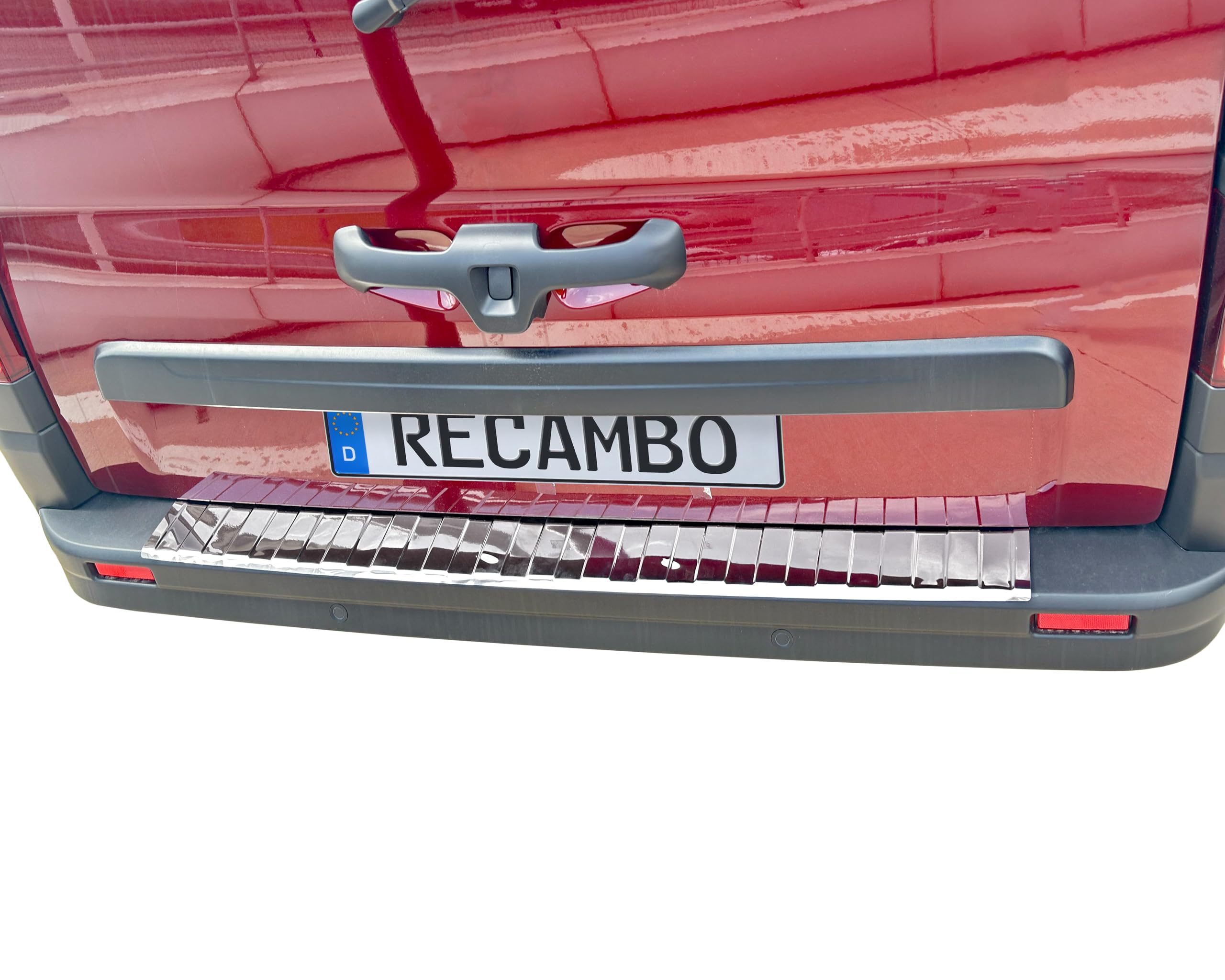 Recambo | Protector de Parachoques Trasero | Compatible con Renault Trafic III | a Partir de 2014 | Acero Inoxidable Cromado | Protección Borde de Carga