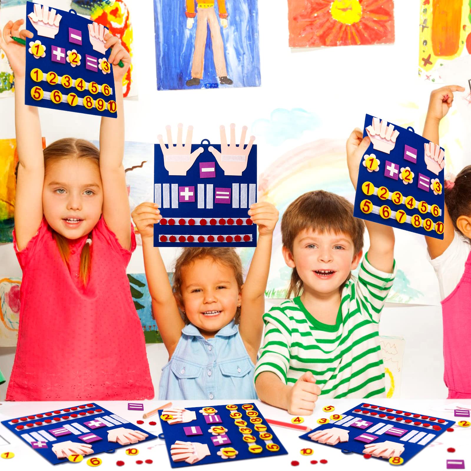Shinekoo Tablero De Fieltro Para Contar Con Los Dedos – Juguete Montessori De Números Y Sumas Para Niños Pequeños – Aprendizaje Práctico Y Divertido Para Preescolar