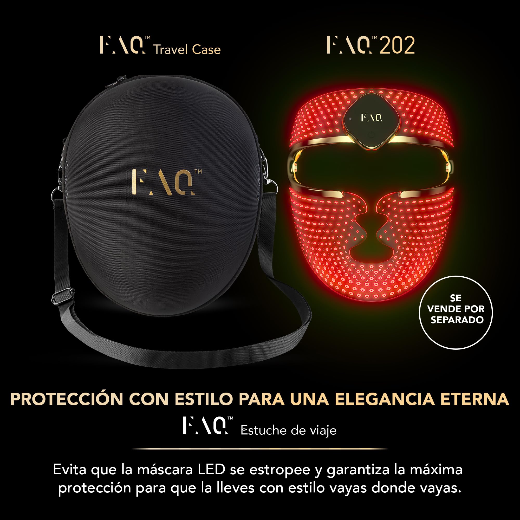 FAQ 200 Estuche de viaje - Funda duradera para las máscaras faciales de luz LED de skincare 201 202 - Estuche ligero para máscara LED para tratamientos antiedad