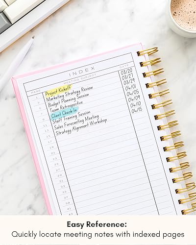 Miniatura 4 de Cuaderno de reuniones Lamare para la organización del trabajo  Cuaderno de trabajo perfecto para tomar notas y planificador de reuniones para la