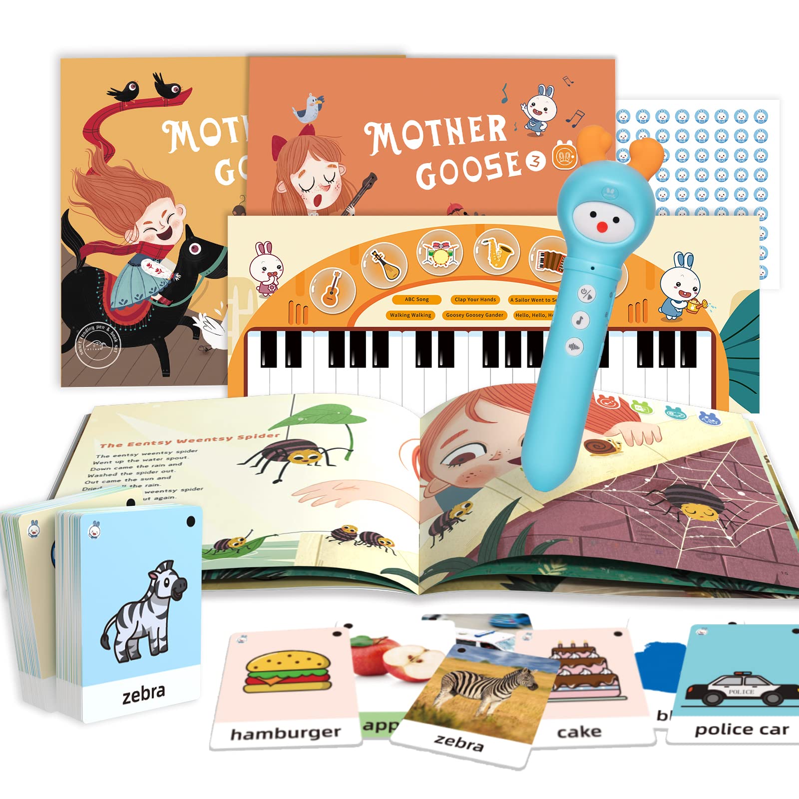 Alilo Talking Pen Learning Set For Toddlers 2-6 - Interactive Audio Books & Flash Cards Educational Toy