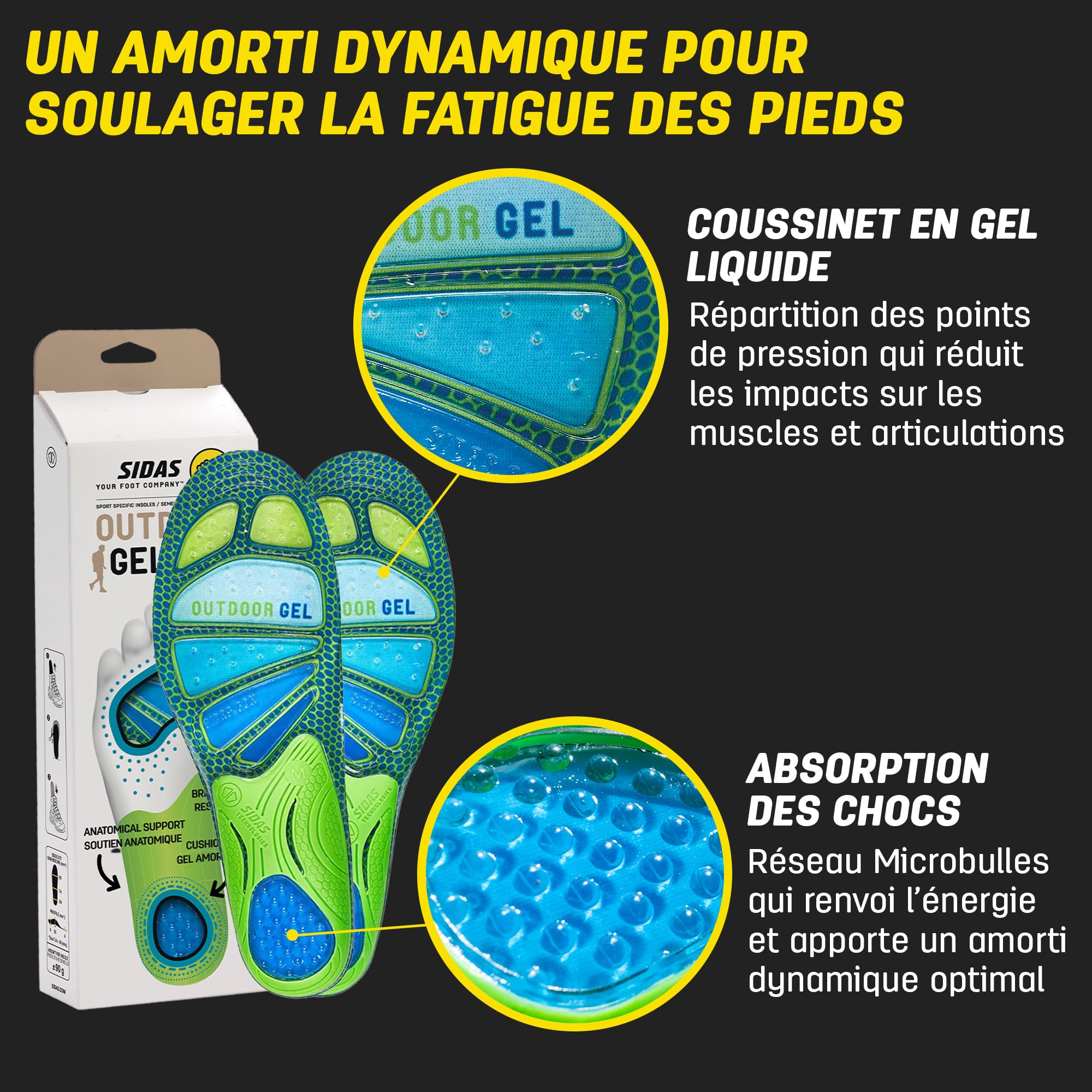 Sidas Outdoor Gel Semelle Comfort Outdoor Mixte