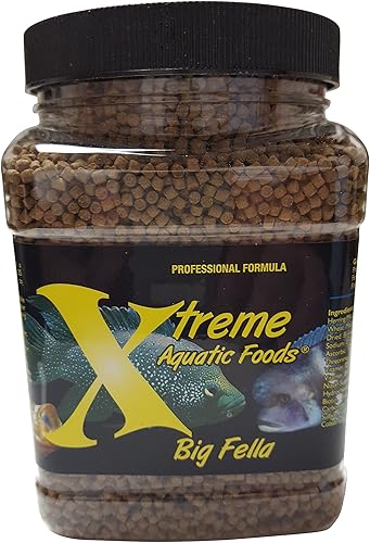 Vista 4 de Xtreme Big Fella - Gránulos de 0.118 in: nutrición profesional para cíclidos medianos a grandes/peces comunitarios – Aumenta la salud inmune