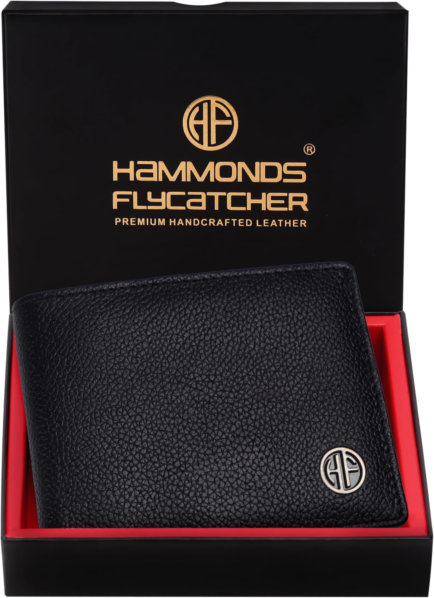 RFID Protected Bi-Fold Wallet for Men Leather Original, Mens Wallet, Leather Wallets for Men, Classic Purse with 4 Card Slots, Coin Pocket, Gift for Mens, Black, Classic