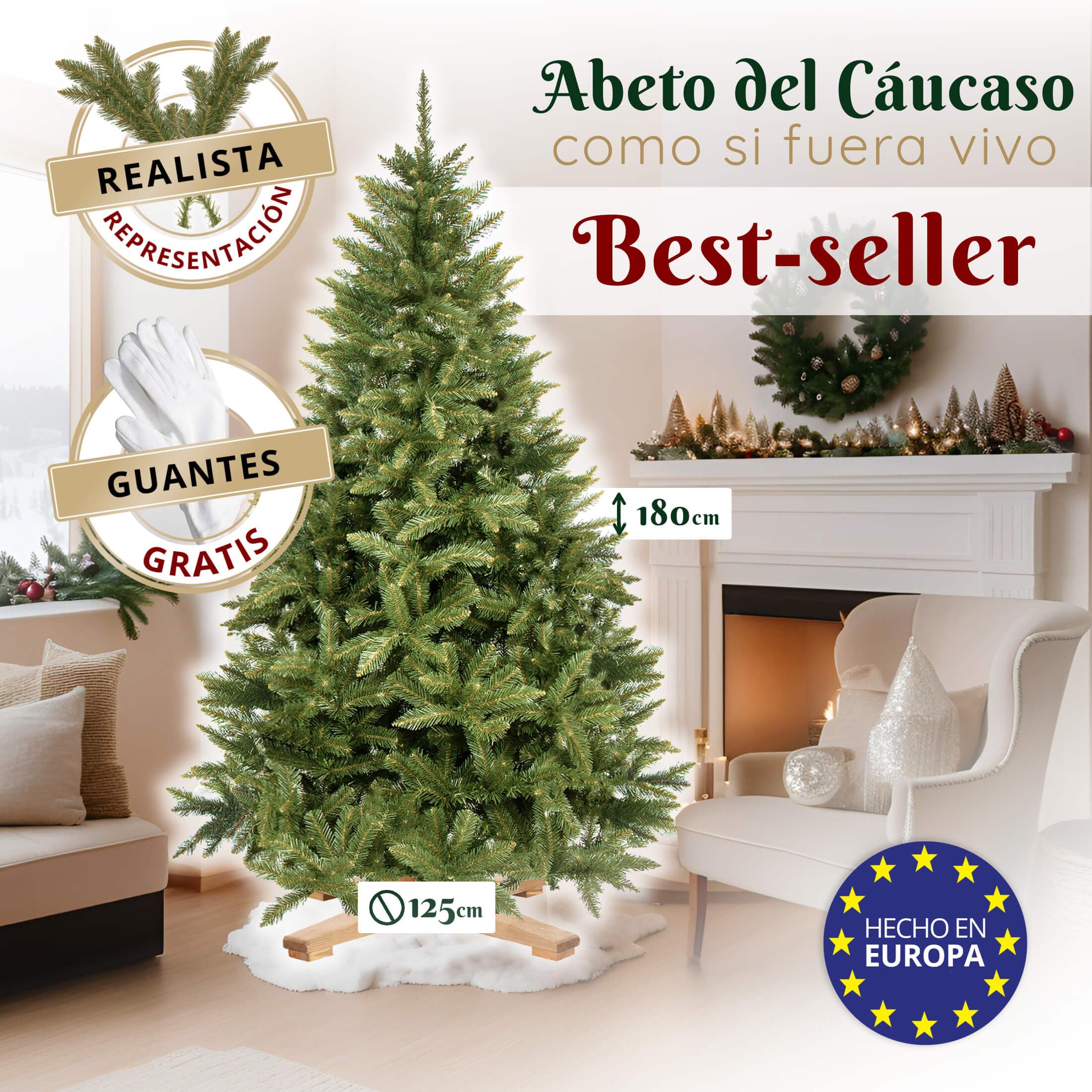 Árbol de navidad artificial, abeto del Cáucaso, 180 cm
