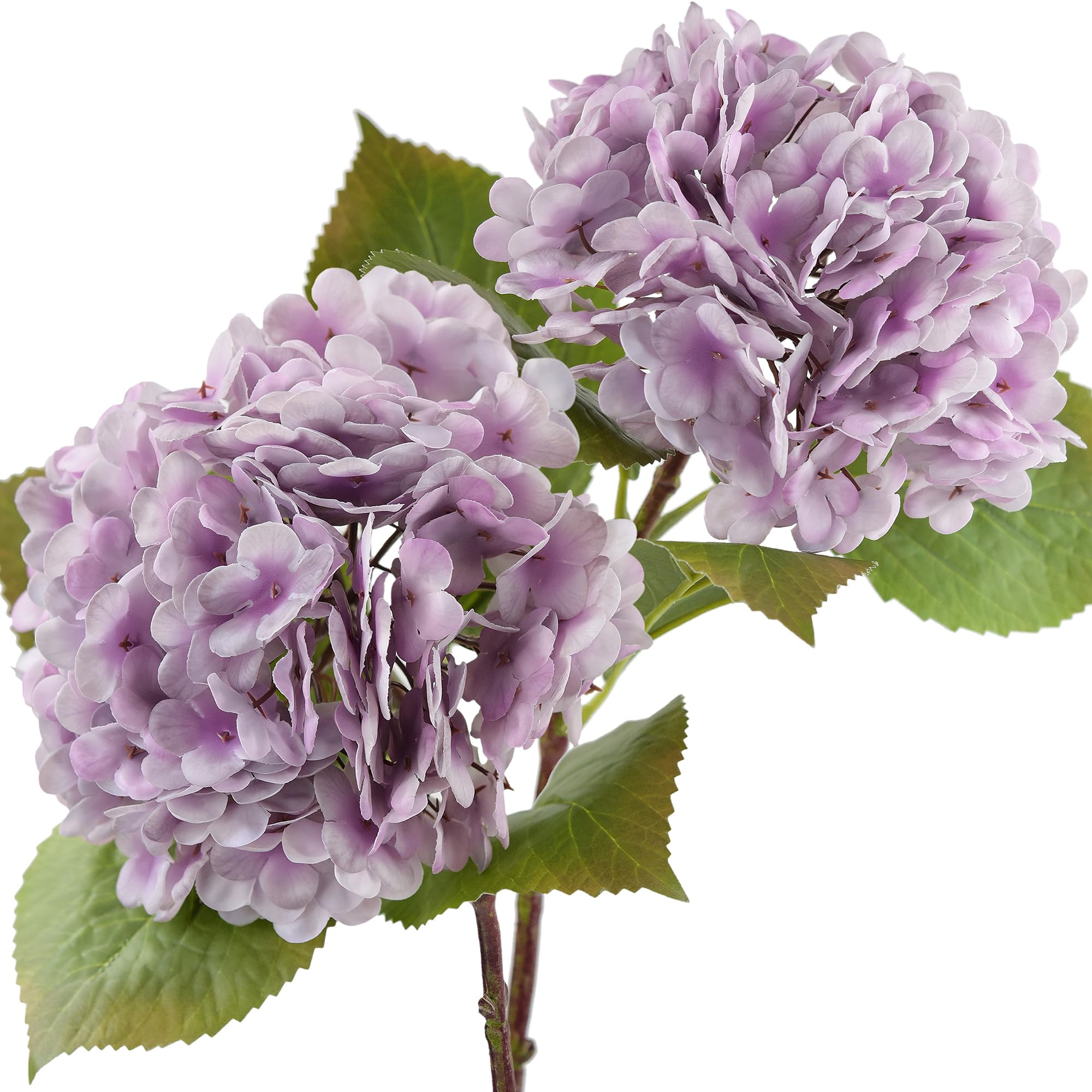 Fiveseasonstuff Light Lavender Lilac 2 Long Stems Real Touch Hydrangea Artificial Flowers (Light Lavender Lilac) Lifelike, Elegant, And Versatile Decor For Any Occasion