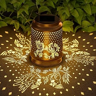 Cardinal Solar Lantern for Garden Outdoor Decor – Hanging Metal Light Decoration for Patio, Yard, Lawn, Pathway, Backyard – Birthday Gift for Mom, Women, Grandma