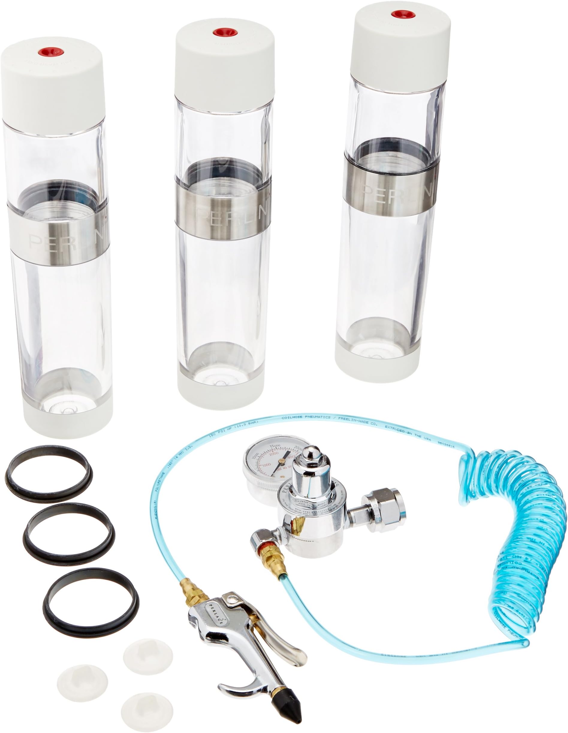 Cocktail Carbonating System Kit-3 shakers, 9x9x12, Transparent