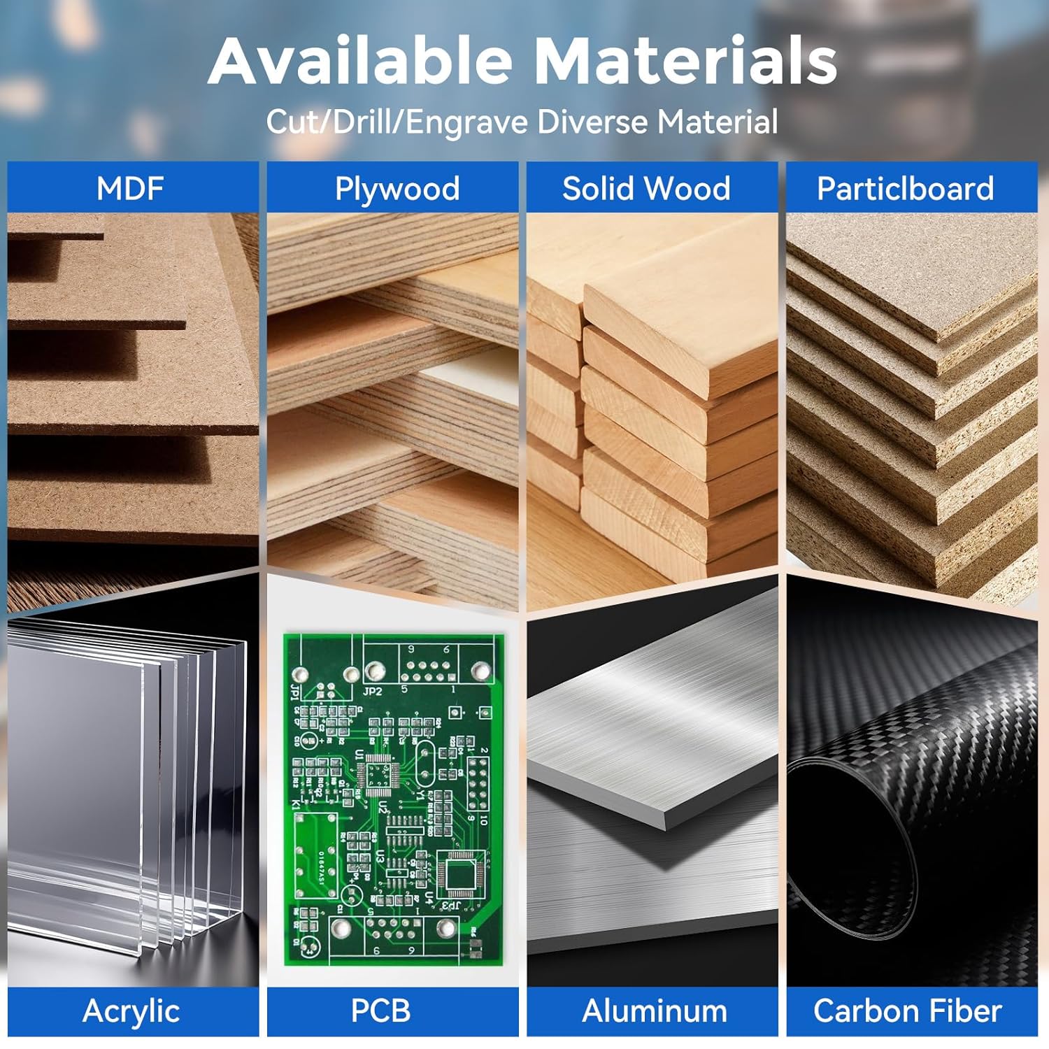 5PCS CNC Router Bits 1/4 Inch Shank Includes 1/4" ER11 High Precision Collet, Spiral Upcut Downcut Compression Router Bit Solid Carbide End Mills for Wood Cut, Carving