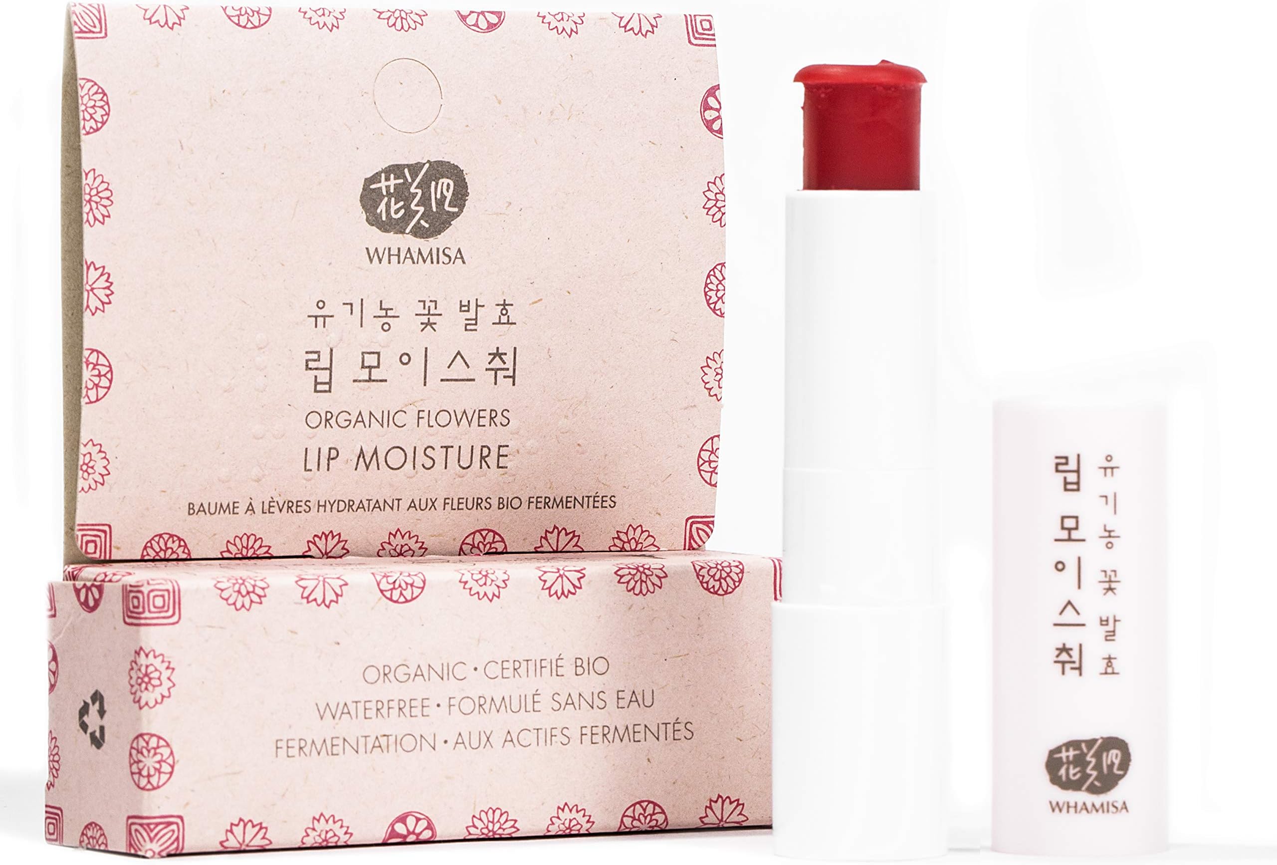 Whamisa Organic Flowers Lip Moisture 0.14 Oz - Naturally Fermented, Cruelty-Free Lip Balm