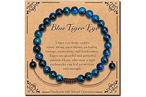 Elegant 6mm Braided Blue Tigers Eye Stone Healing Bracelet