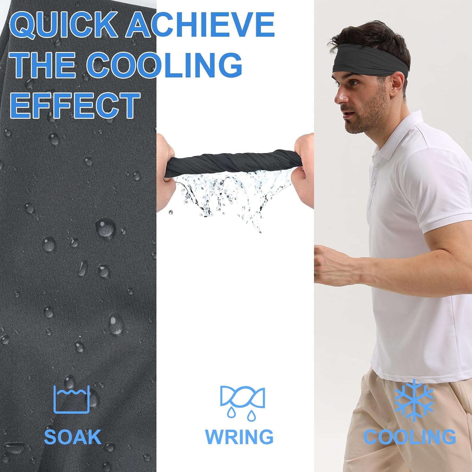 Qearl Sports Headbands for Men, Moisture Wicking Sweatbands for Women, Running Headband for Running,Cycling,Football,Yoga - Image 3