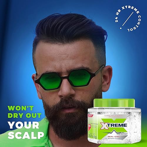 Miniatura 7 de Xtreme Pro-Expert - Gel transparente para el cabello, sin alcohol, control las 24 horas con aloe vera, tarro de 35.27 onzas (paquete de 6)