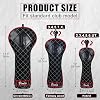Golf Club Wood Head covers for Driver/Fairway/Hybrid 1FH Elastic Closure Black PU Leather Birdie