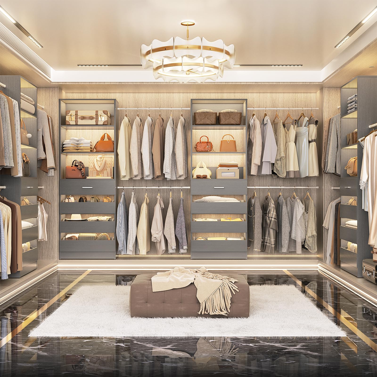Amazon.com: Aheaplus Closet System, 6-15Ft Closet Organizer with 8