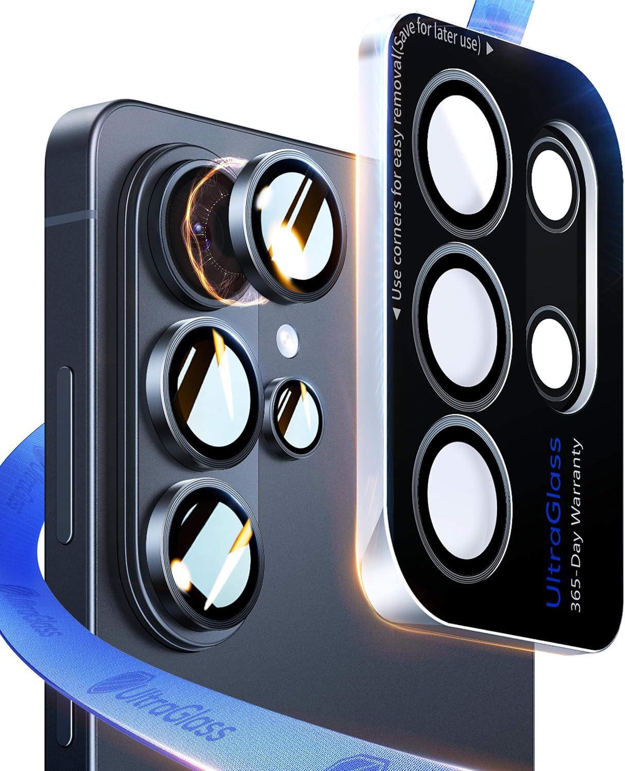 UltraGlass Top 9H+ Armor for Samsung Galaxy S26 Ultra Camera Lens Protector [No.1 Military Grade Shatterproof] S26 Ultra Camera Lens Protector Longest Durable Easy Install, Black