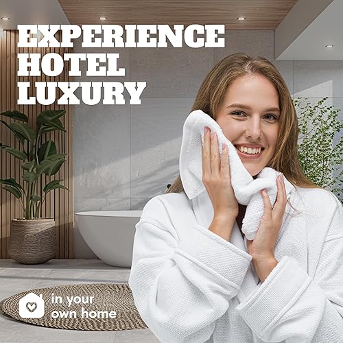 Miniatura 160 de Wealuxe - Toallas de baño blancas de 27 x 54 pulgadas, juego de toallas de algodón para baño, hotel, gimnasio, spa, suaves, extraabsorbentes