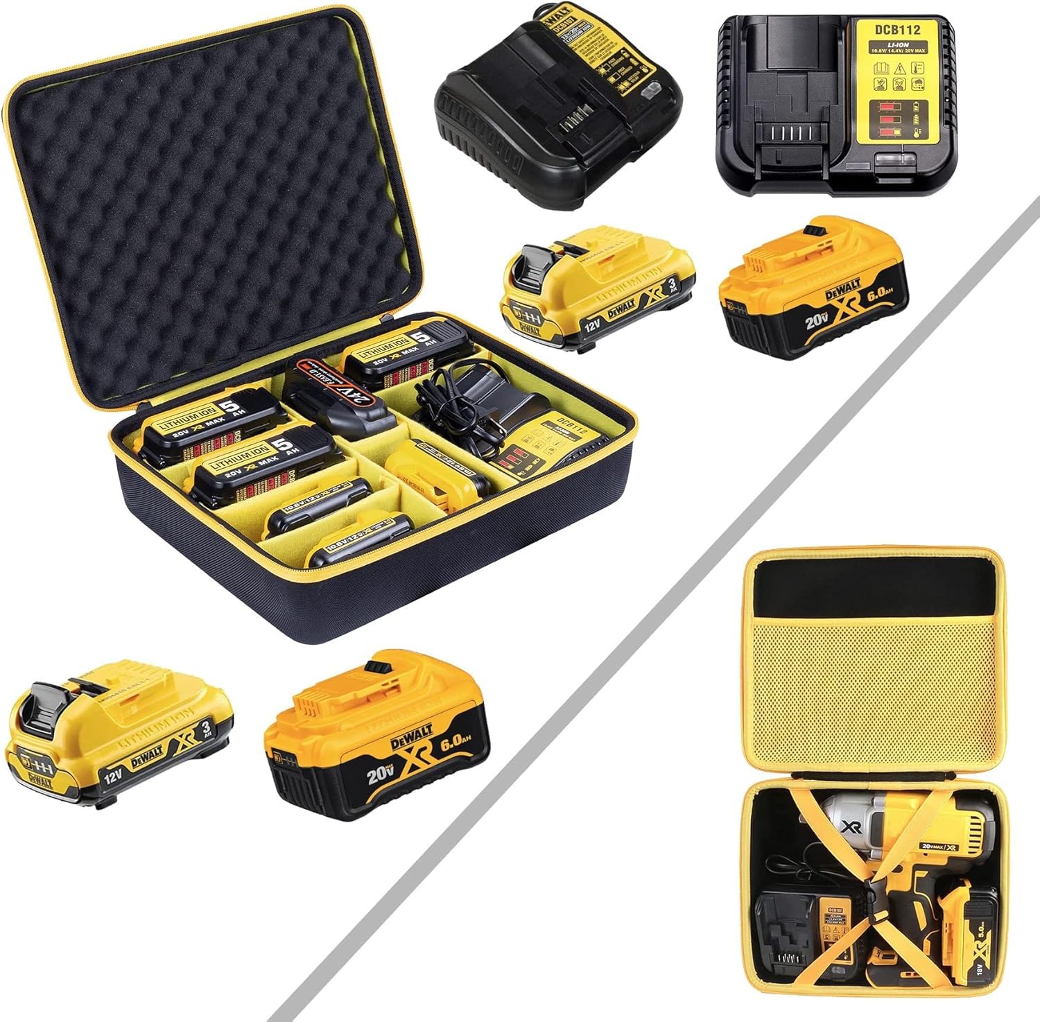 khanka Hard Storage Case Replacement for Dewalt 12v/20v/60v Max XR Battery and Charger/DEWALT DCF899B/DCF899HB 20v MAX XR Brushless High Torque 1/2" Impact Wrench