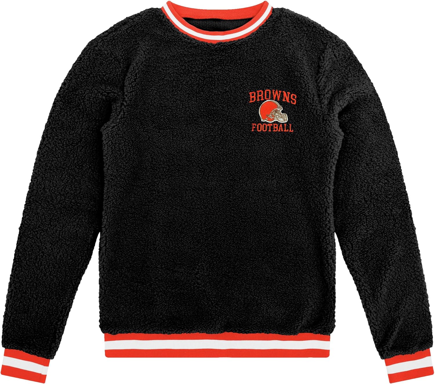 FOCO Men's Standard NFL Logo Sherpa Crewneck Sweater, Team Color - Image 3