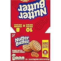 Vista 14 de NUTTER BUTTER Galletas Sándwich de Mantequilla de Maní, Tamaño King, 10 Paquetes de Bocadillos de 3.5 oz