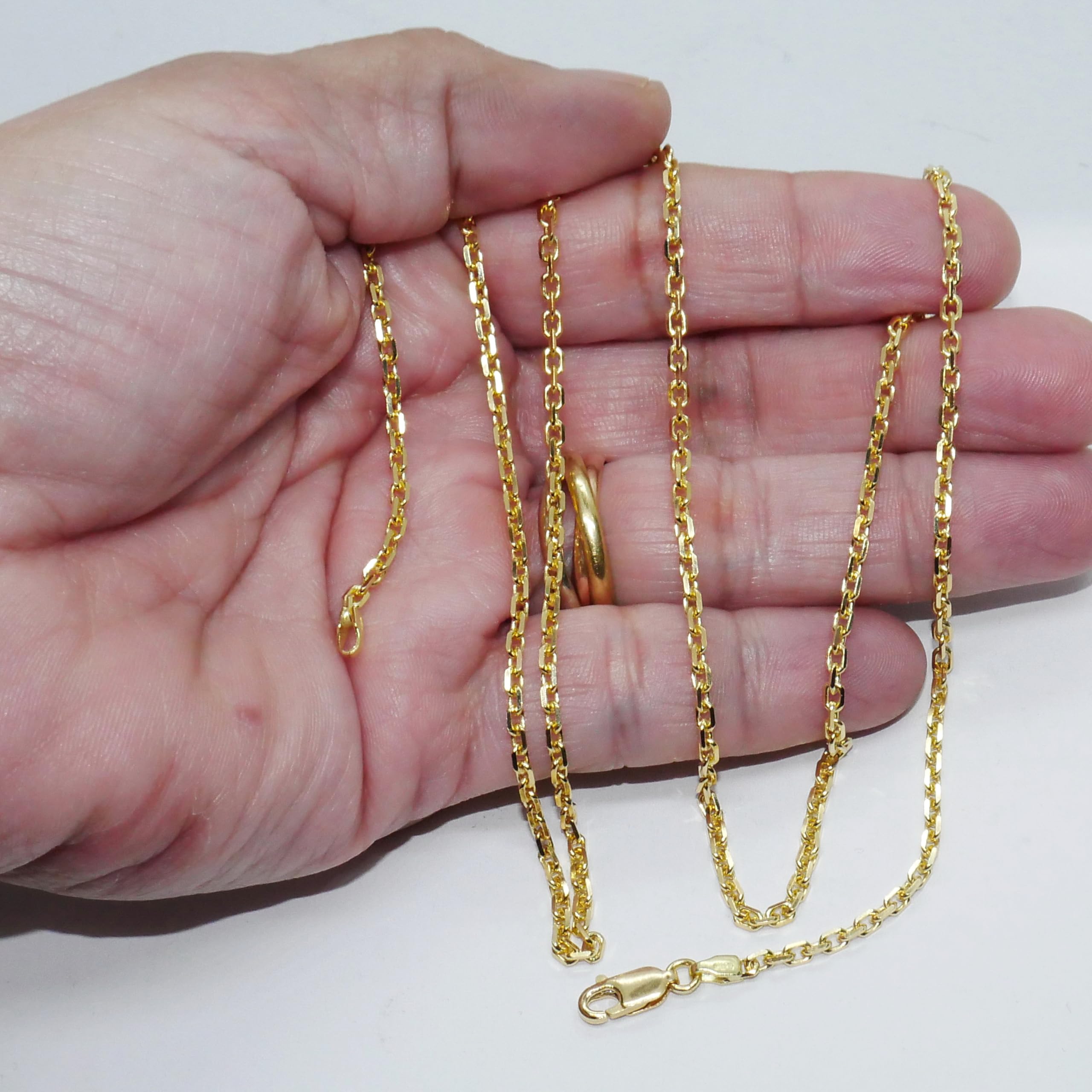 Cadena oro 18k maciza 60 cm 11.40 g eslabón forzado clásico hombre