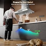 24 Hotte d'autonomie de pouce, Hotte de autonomie de ductless 450CFM, Capuche de cuisine murale en acier inoxydable, Gesture Sensing & Contrôle du toucher, 3 Ventilateur de vitesse, 2 Filtres à baffles Pcs