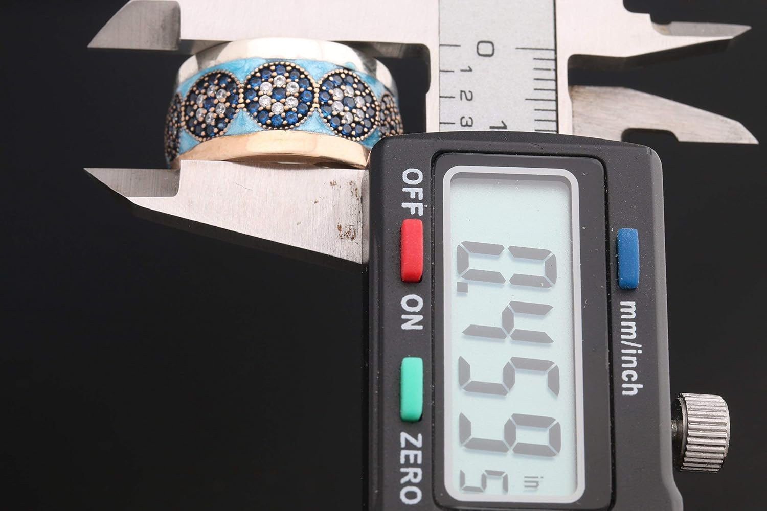 Nazar ! Turkish Handmade Blue Turquoise Color Enamel Evil Eye Sapphire Topaz Sterling Silver Ring All Sizes Available - Image 9