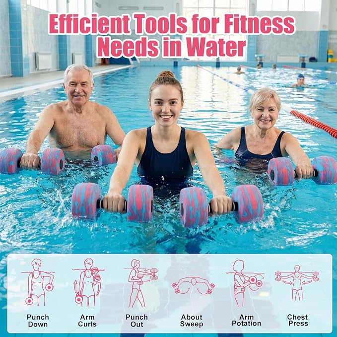 2 Pack Mancuernas Acuáticas de Espuma para Ejercicio en Agua miniatura 6