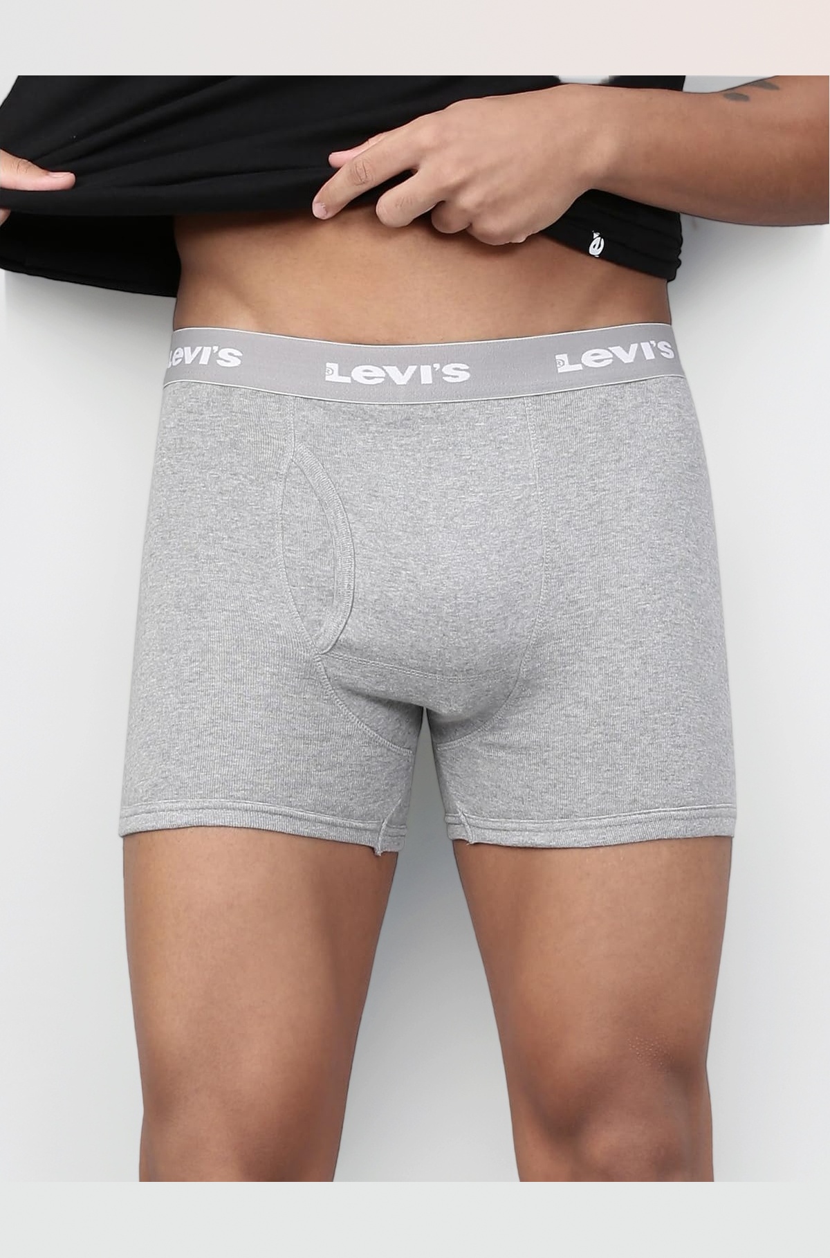 001 Men's 100% Pure Cotton Solid Boxer Brief - Mid-Rise, Outer Elastic Waistband (Pack of 1)