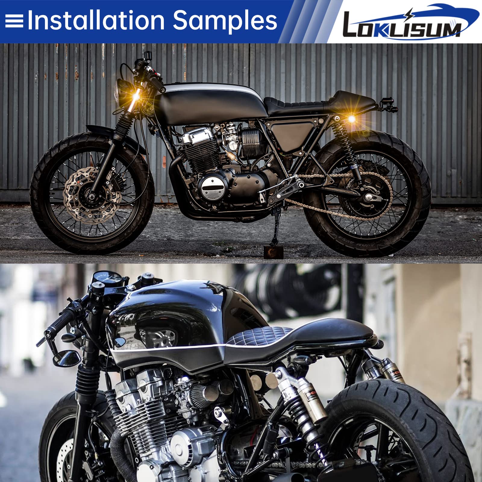 2pcs Lampeggiante Moto Omologato Retro Bullet Indicatori Moto A Lampadina 12V Impermeabile Luci Luci Universale per Street Bike Cruiser Chopper Bobber Scooter Cafe Racer