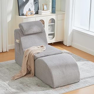 Moderner Freizeit-Sessel Hellgrau mit einzigartigem Design, ergonomisch geformt, aus hoch elastischem Kompressionsschaum. Abnehmbare Sitzauflage und Seitentasche für komfortables Sitzen im Alltag.