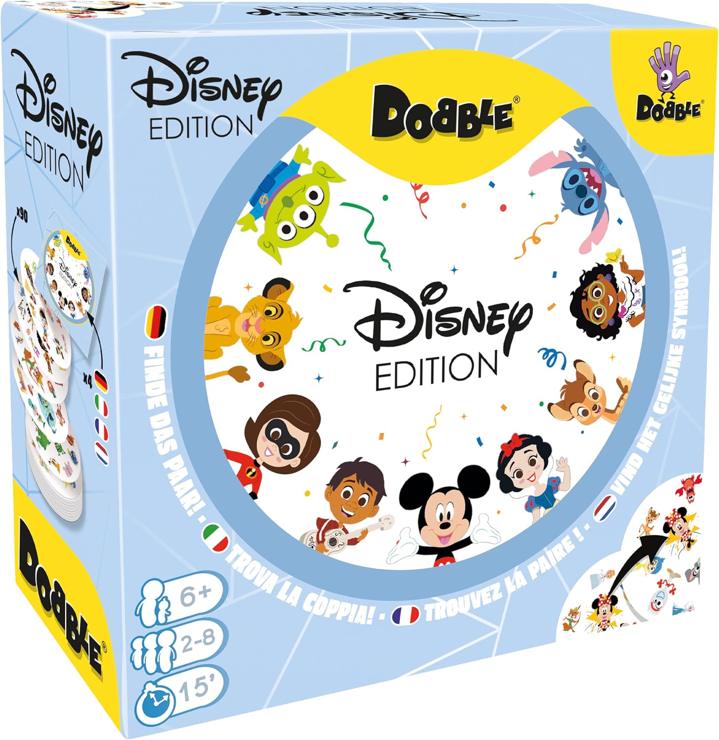 Asmodee – DOBBLE: DISNEY EDITION – Carte da Gioco per Famiglie e Amici